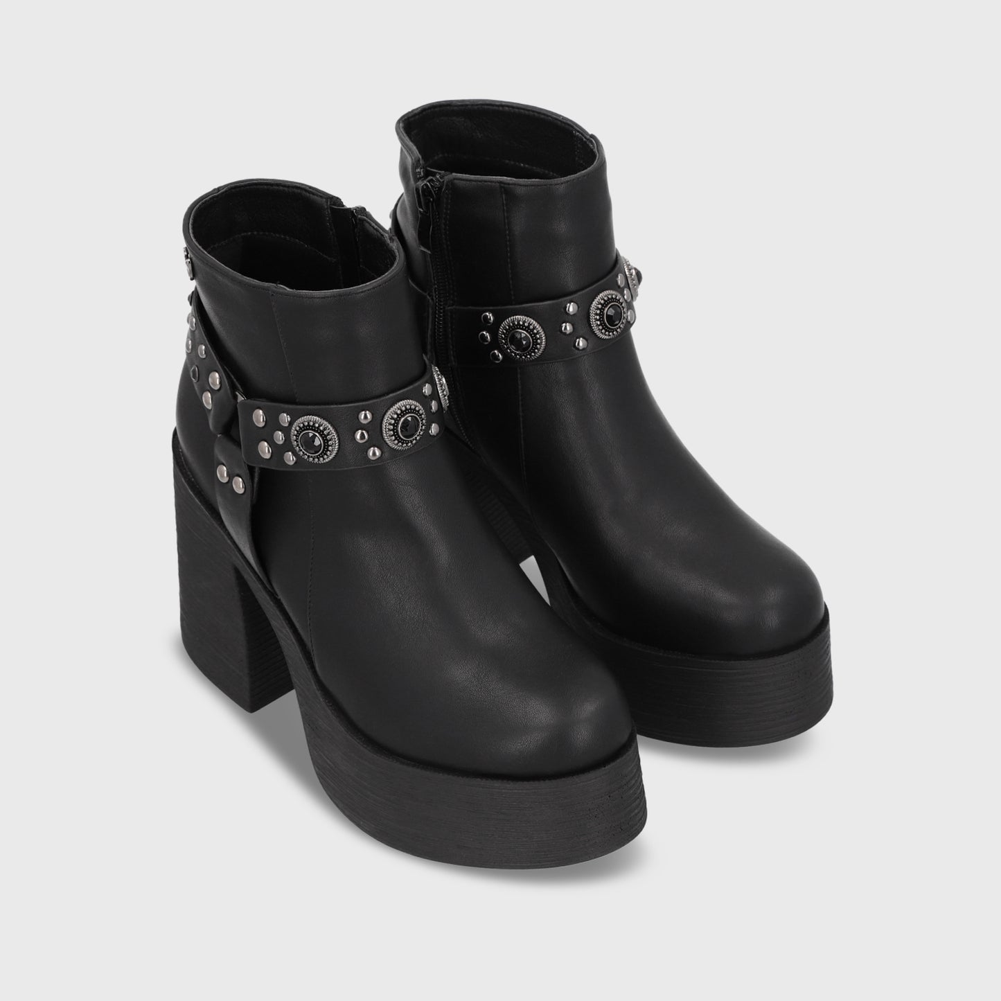 Botin Taco Negro Mujer 25635
