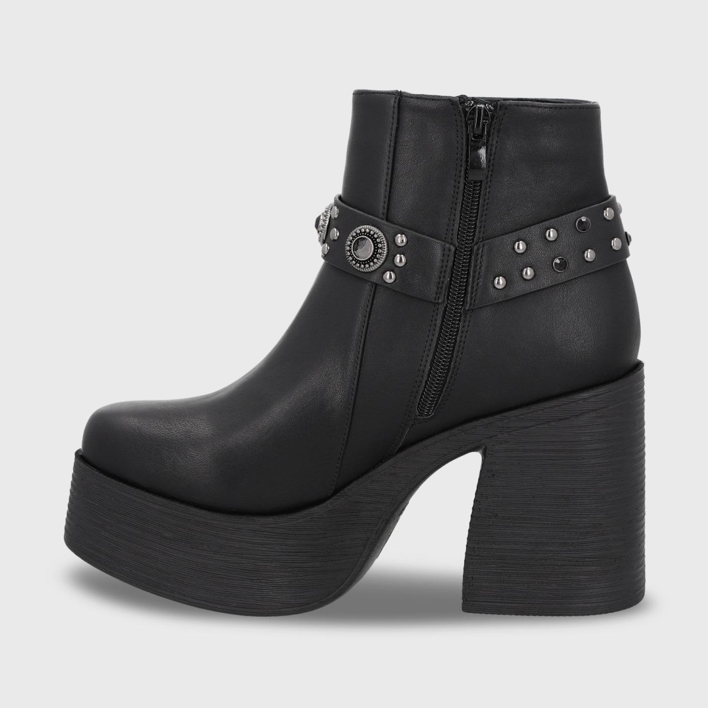 Botin Taco Negro Mujer 25635