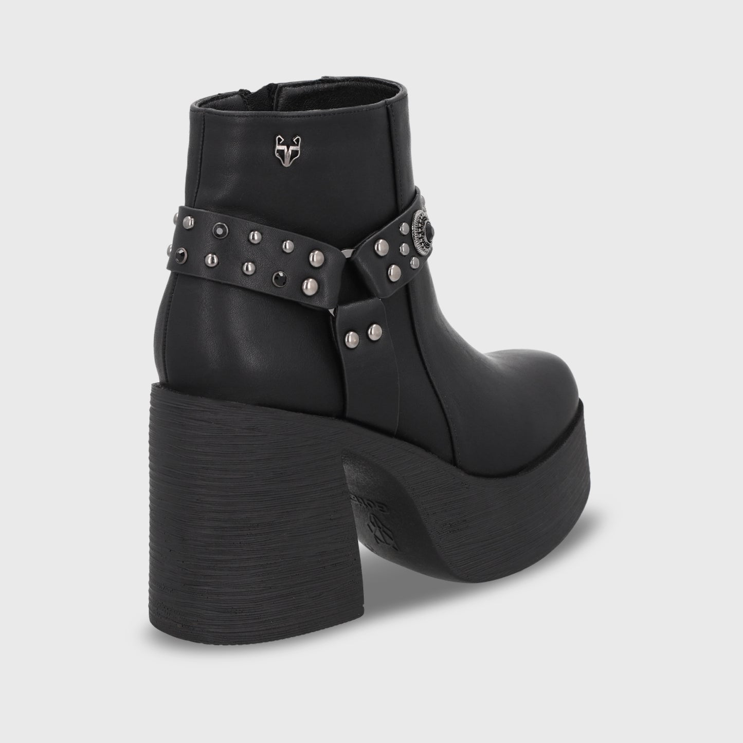 Botin Taco Negro Mujer 25635
