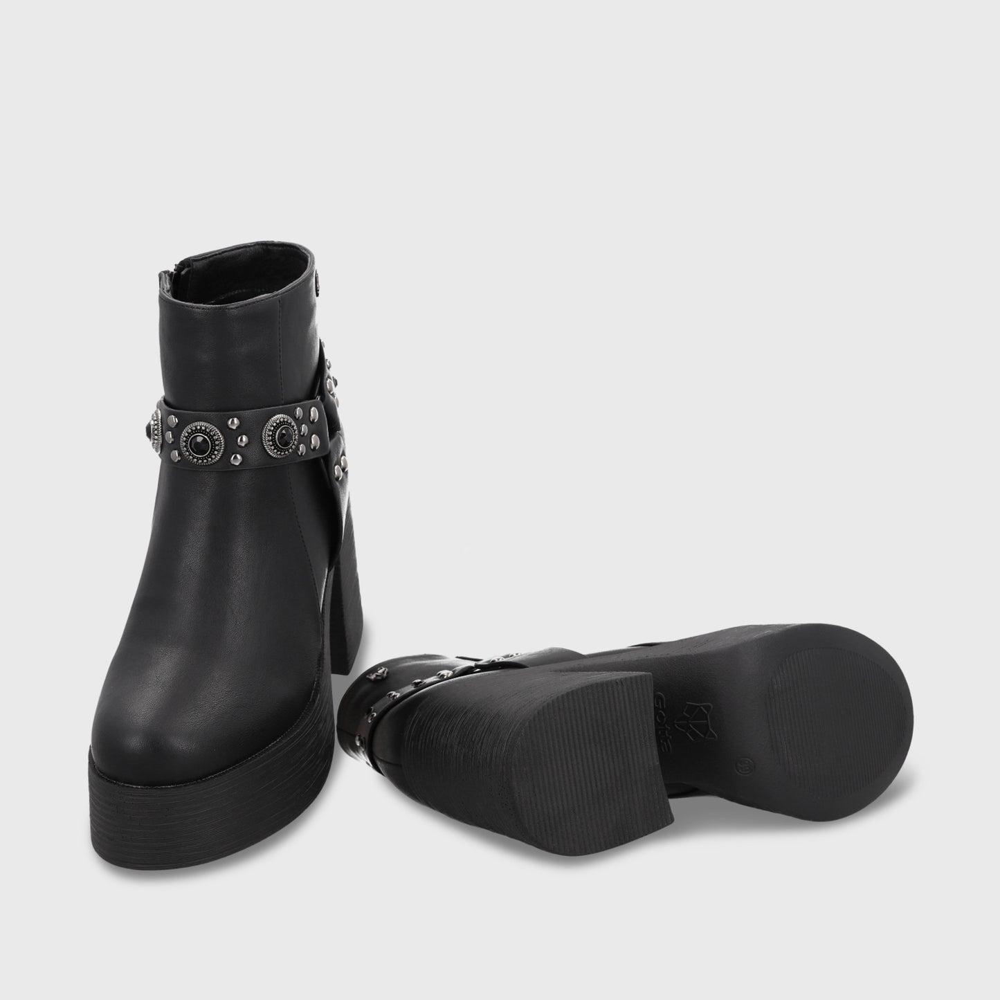 Botin Taco Negro Mujer 25635