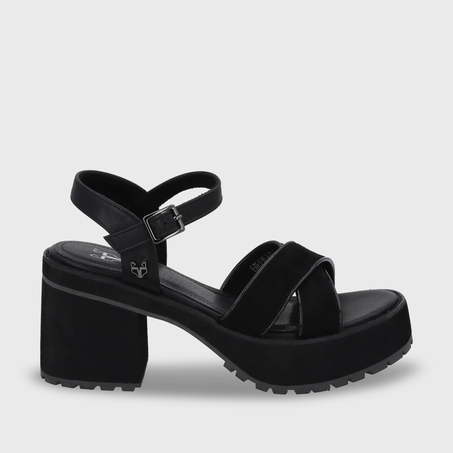 Sandalia Plataforma Negra Mujer 25796