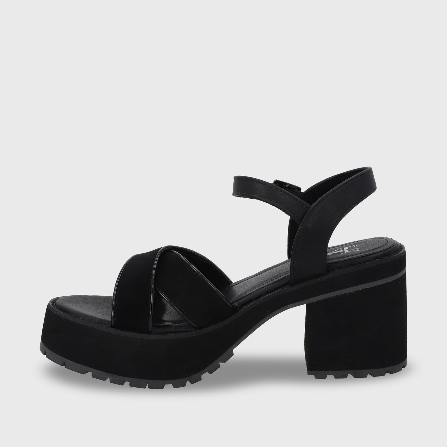Sandalia Plataforma Negra Mujer 25796