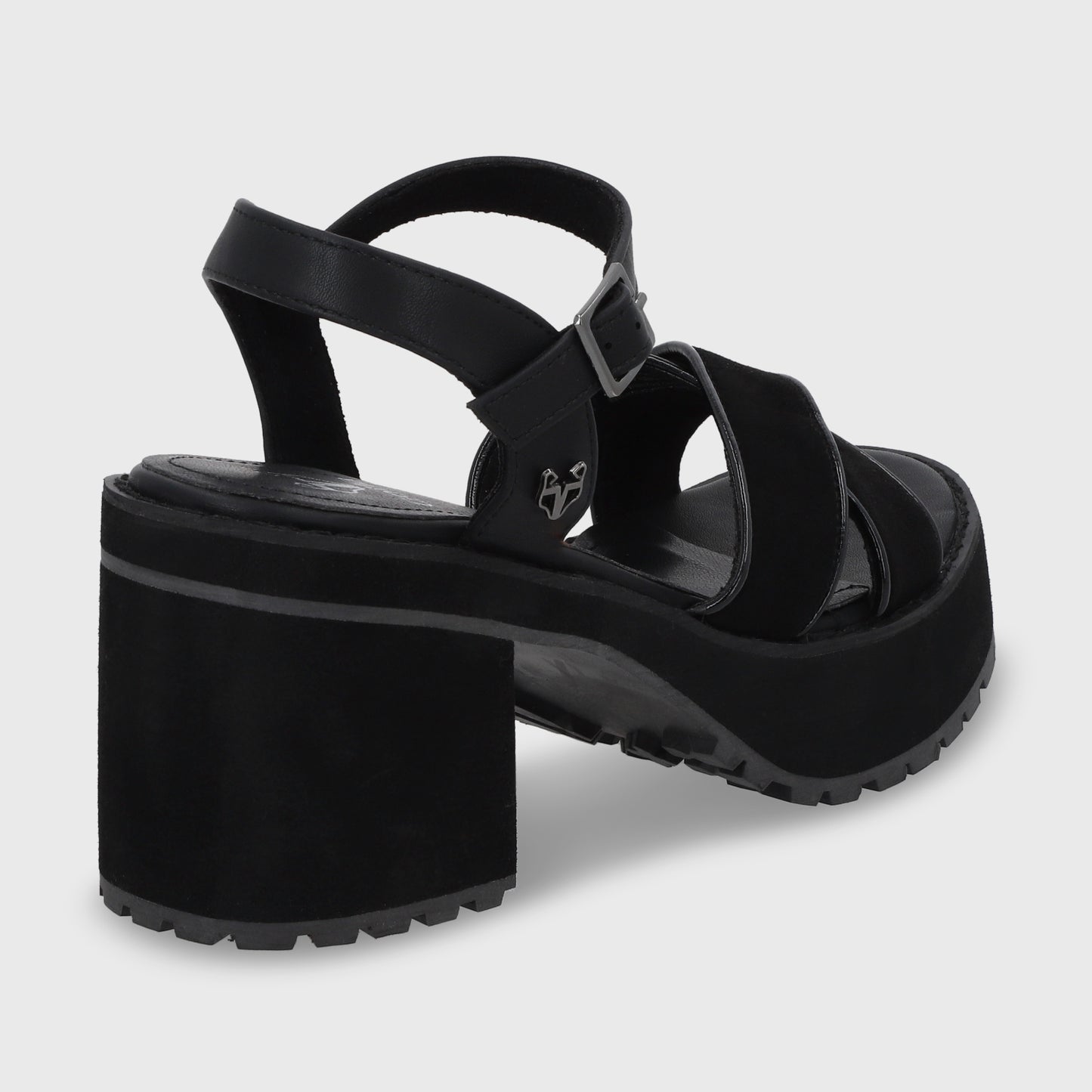 Sandalia Plataforma Negra Mujer 25796