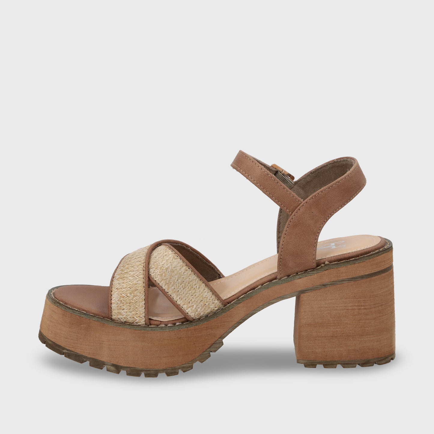 Sandalia Plataforma Beige Mujer 25796