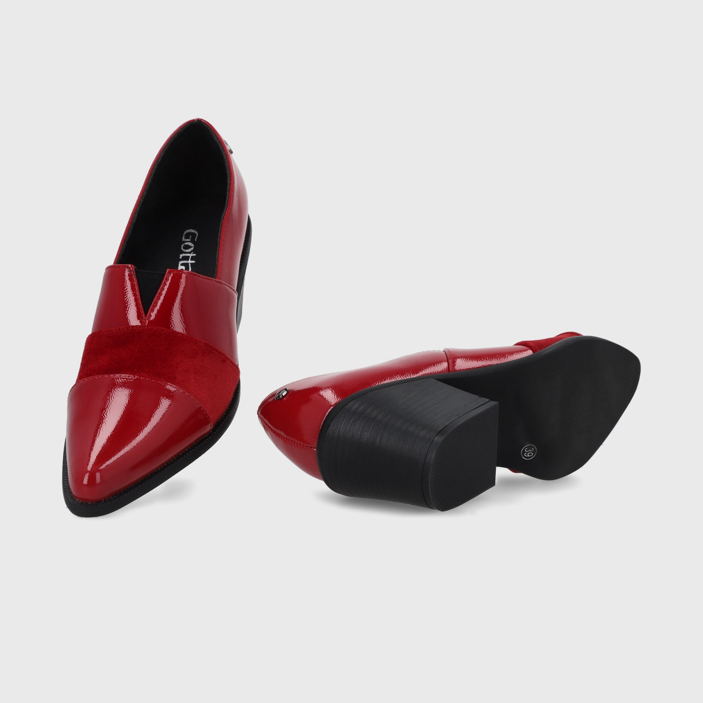 Zapato Taco Rojo Mujer 33765