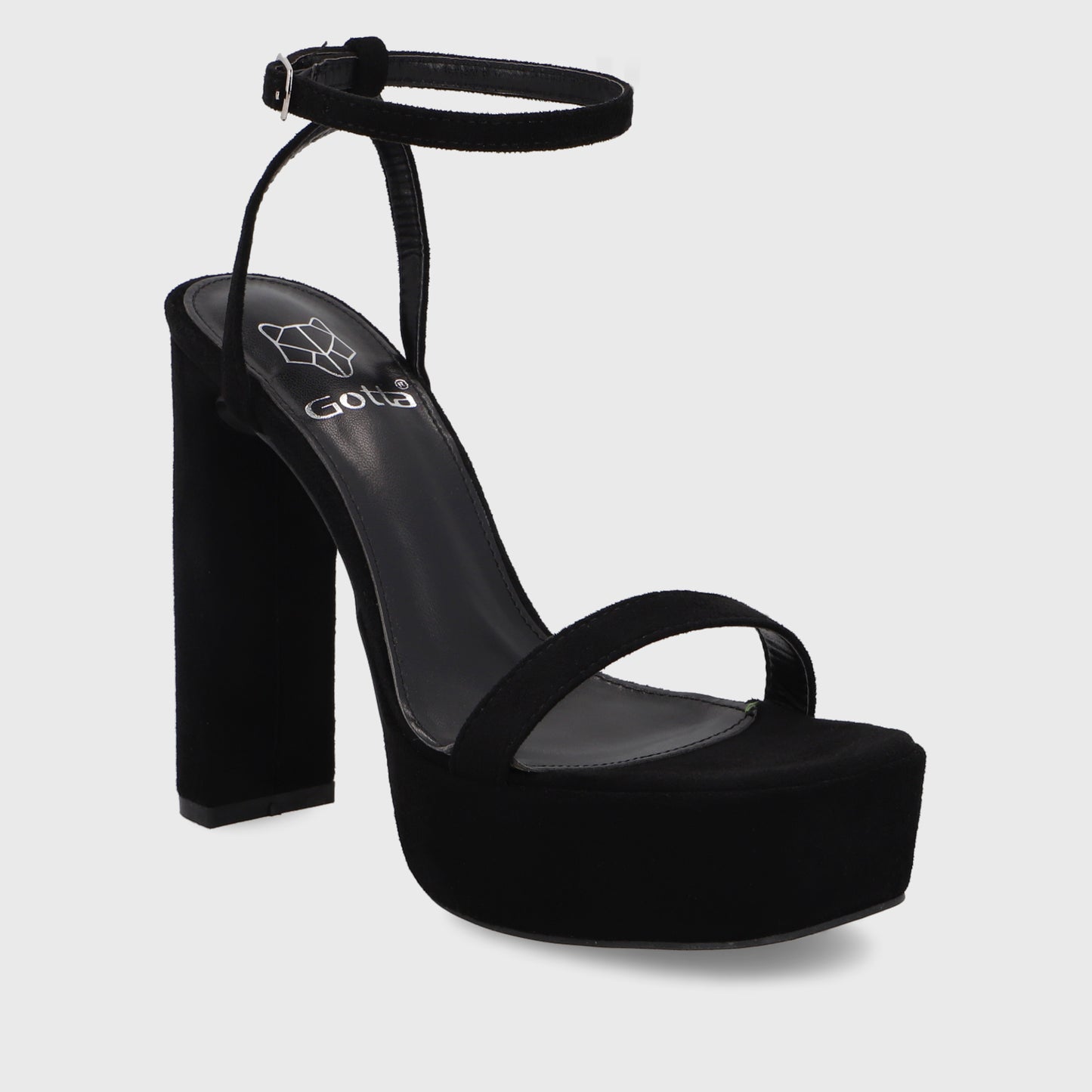 Sandalia Taco Negra Mujer 35101