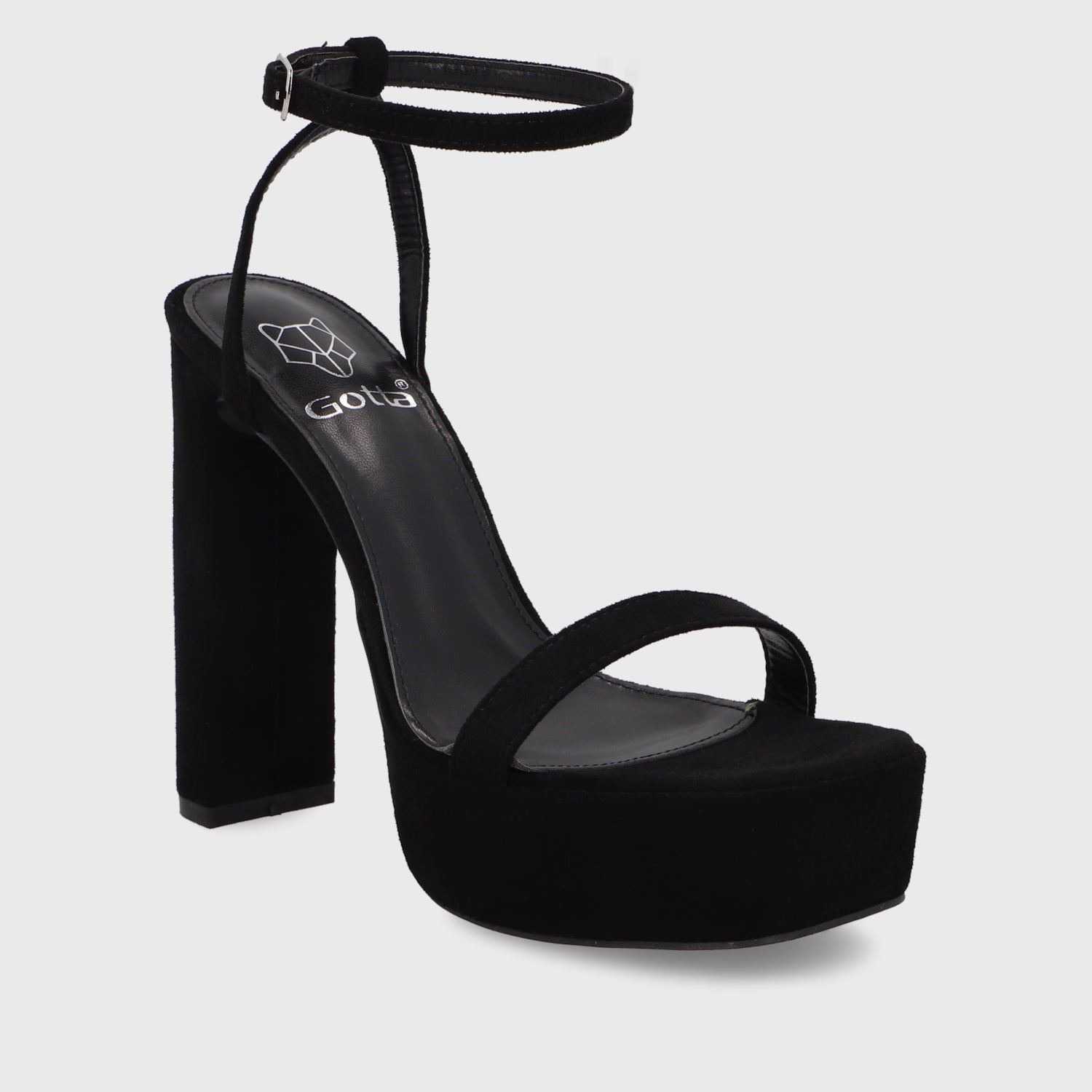 Sandalia Taco Negra Mujer 35101