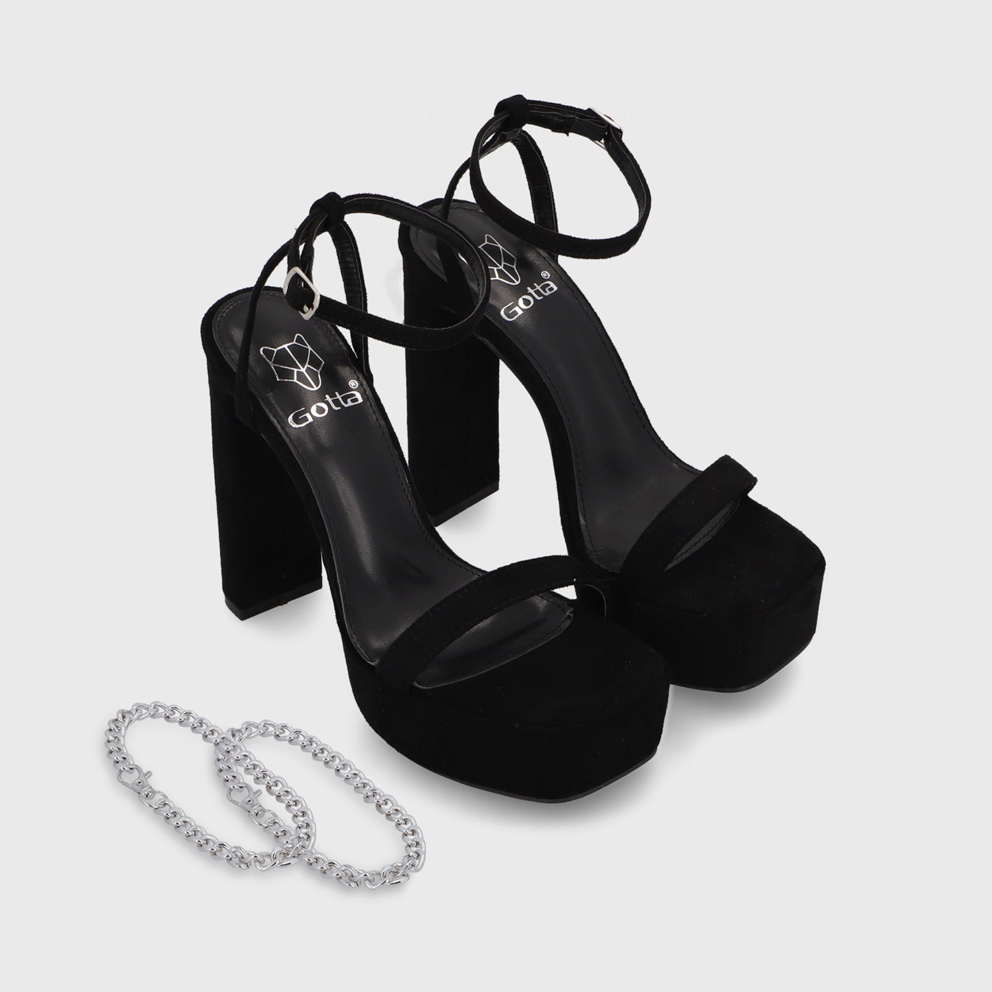 Sandalia Taco Negra Mujer 35101