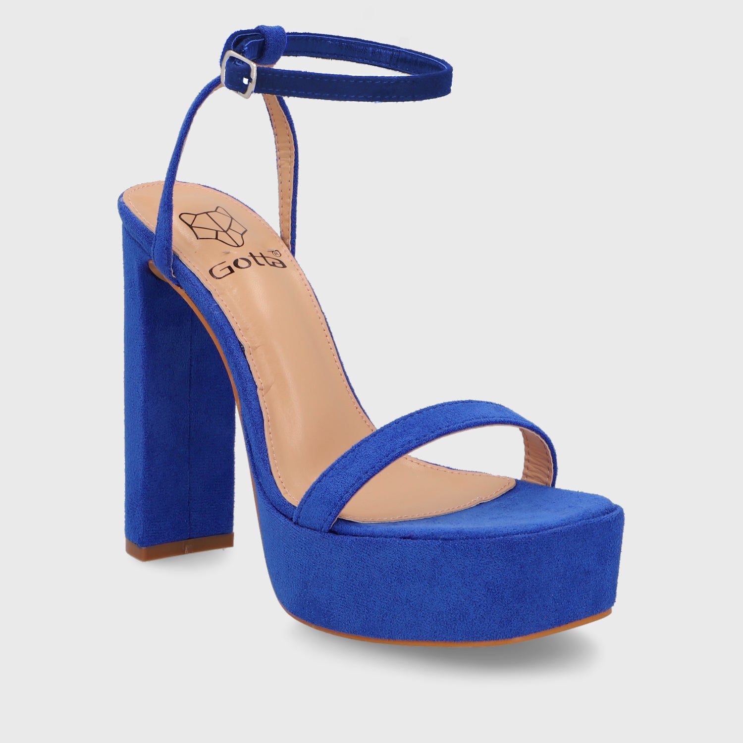Sandalia Taco Azul Mujer 35101