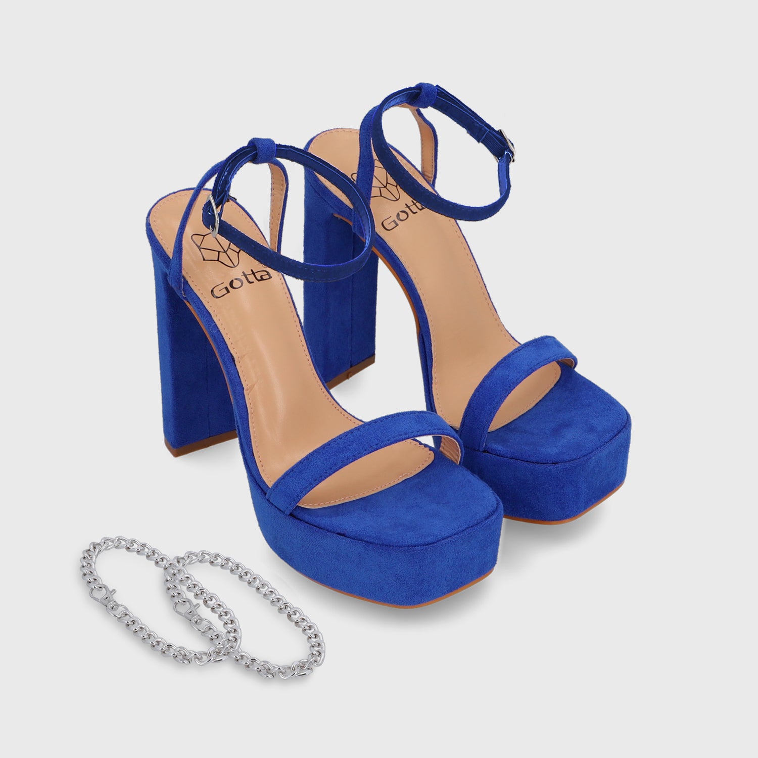 Sandalia Taco Azul Mujer 35101