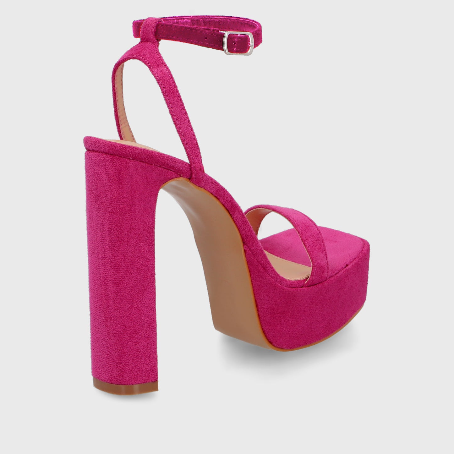 Sandalia Taco Fucsia Mujer 35101