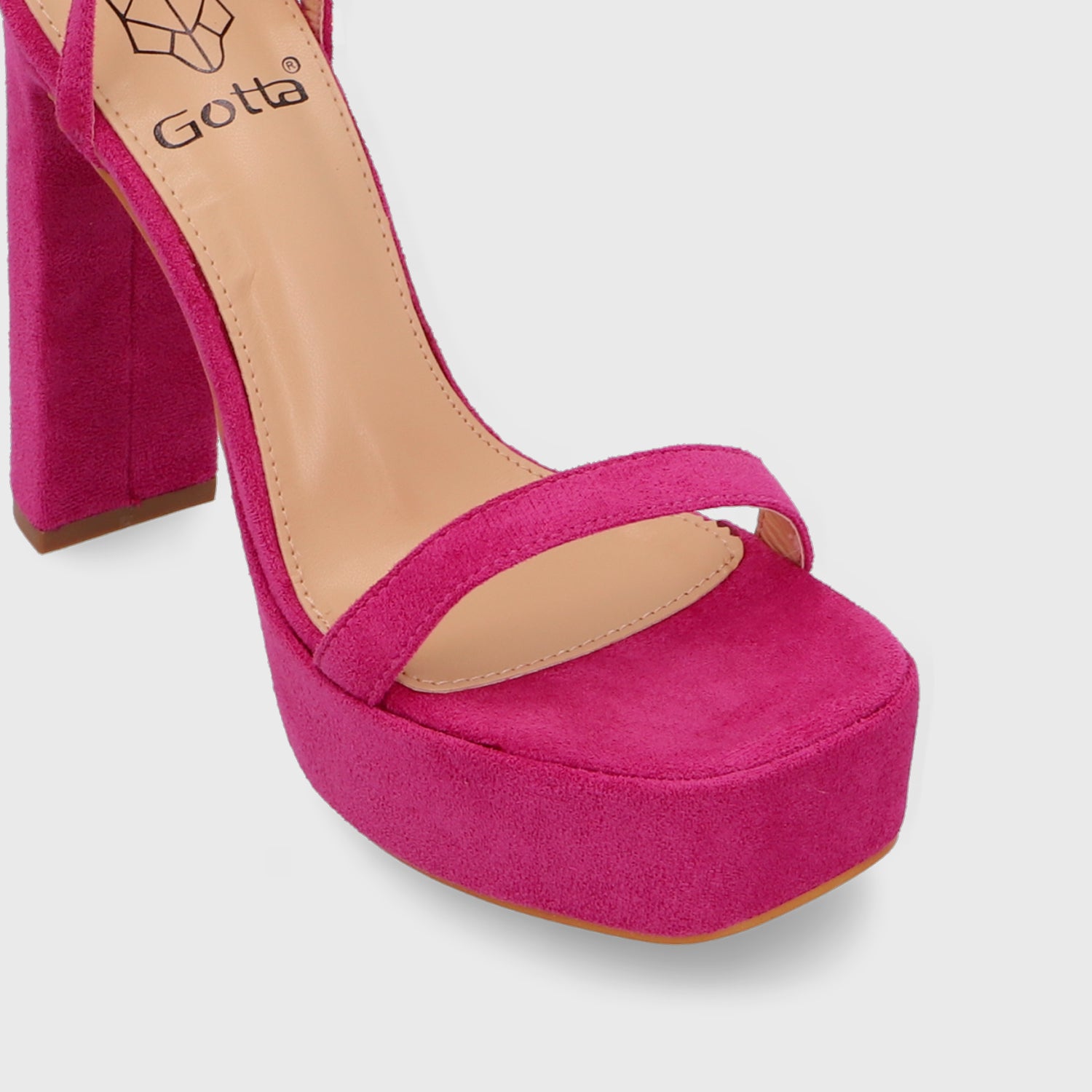Sandalia Taco Fucsia Mujer 35101