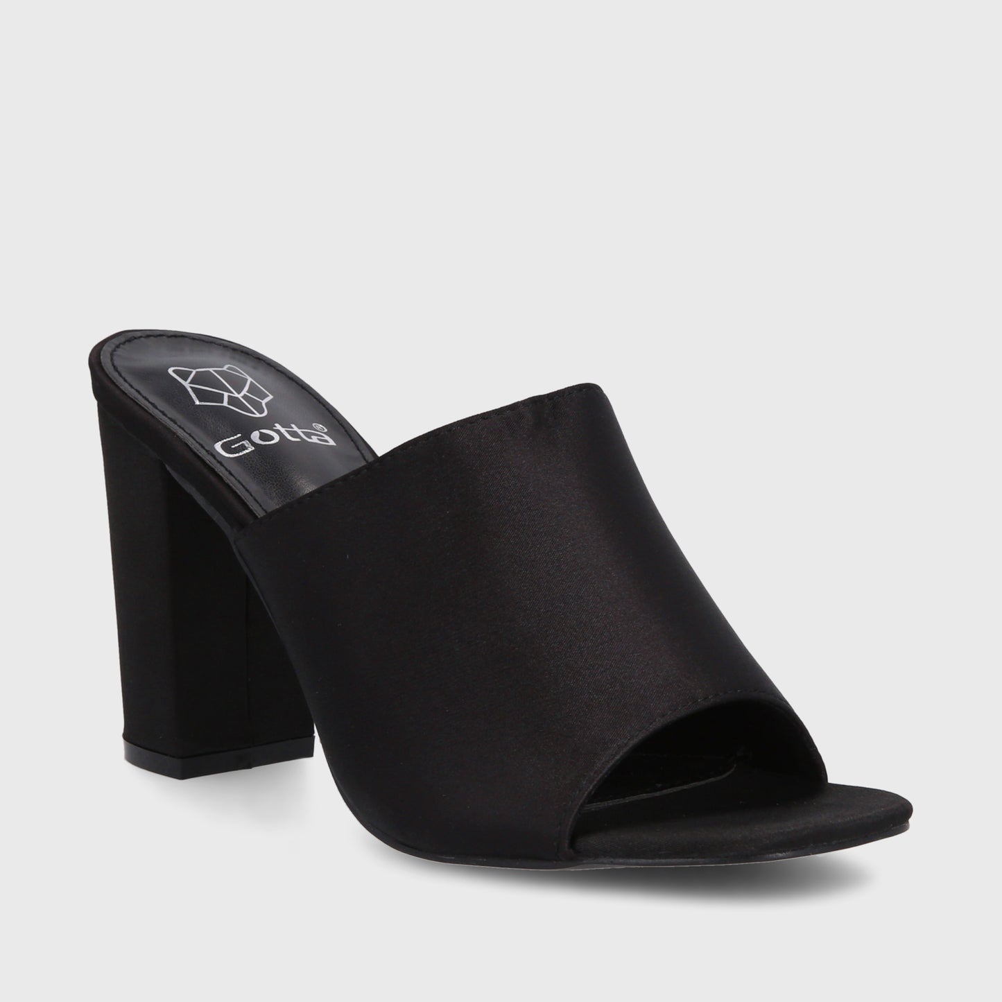 Sandalia Taco Negra Mujer 35121