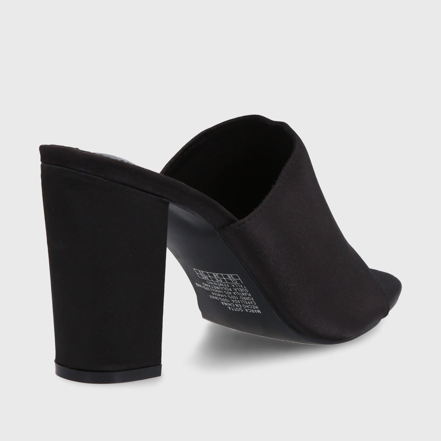 Sandalia Taco Negra Mujer 35121