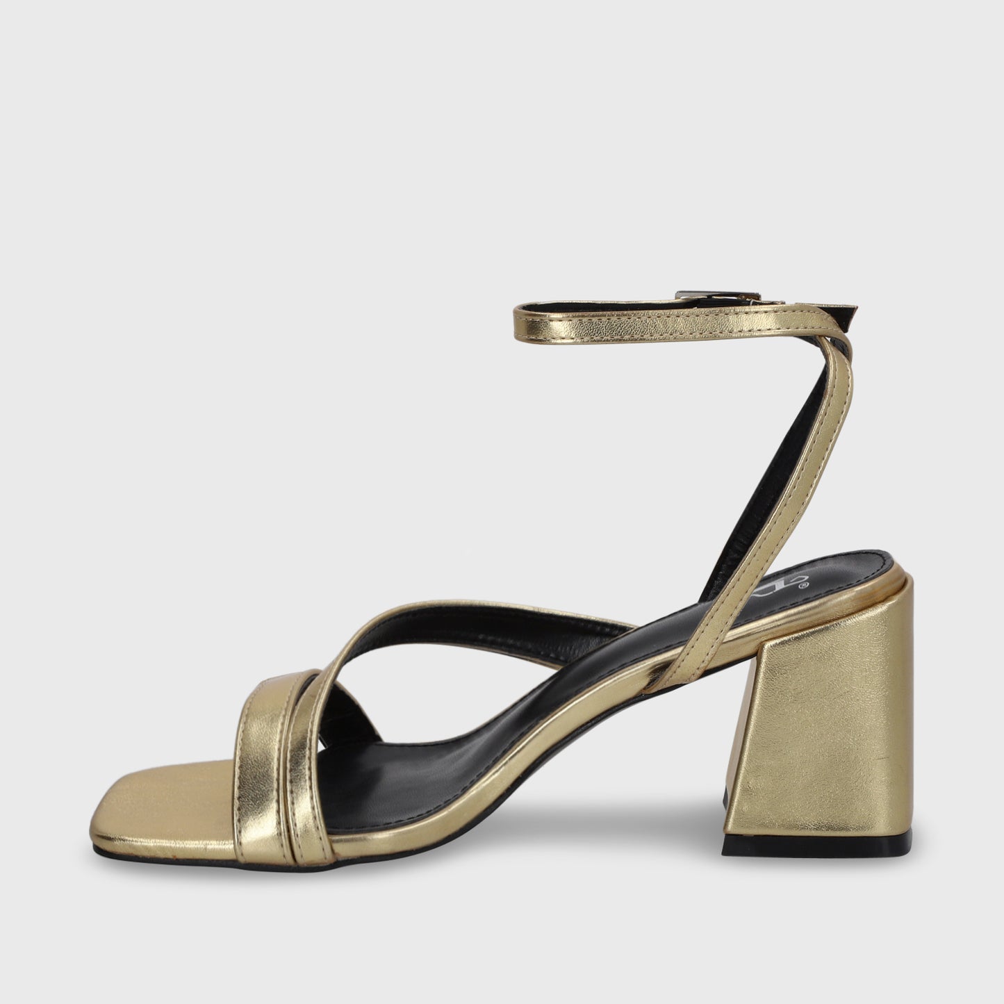 Sandalia Taco Dorada Mujer 35132