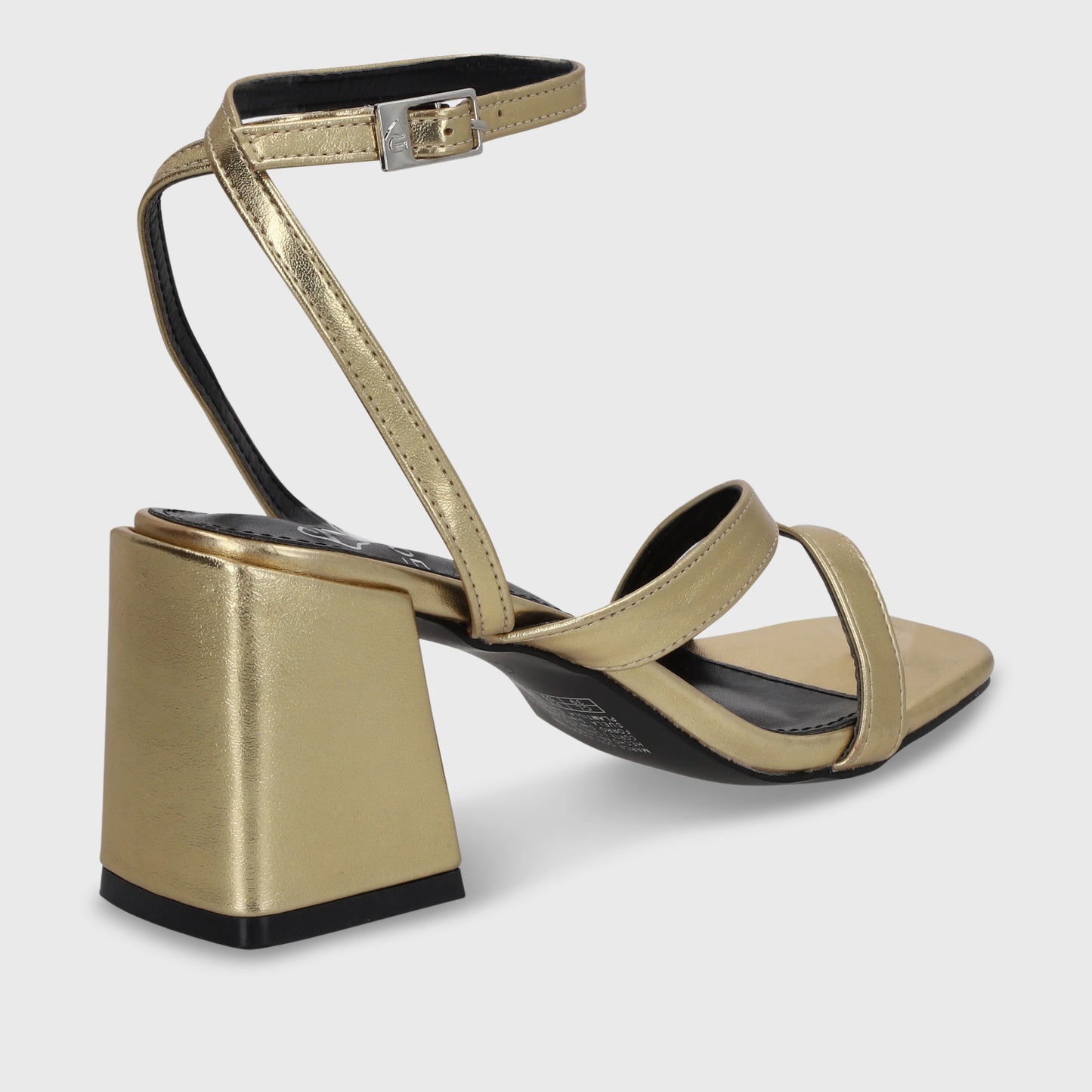 Sandalia Taco Dorada Mujer 35132