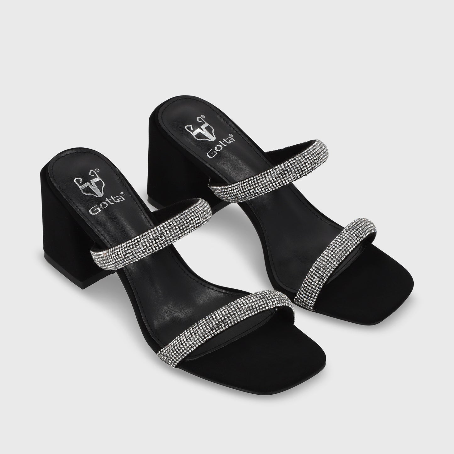 Sandalia Taco Negra Mujer 35133