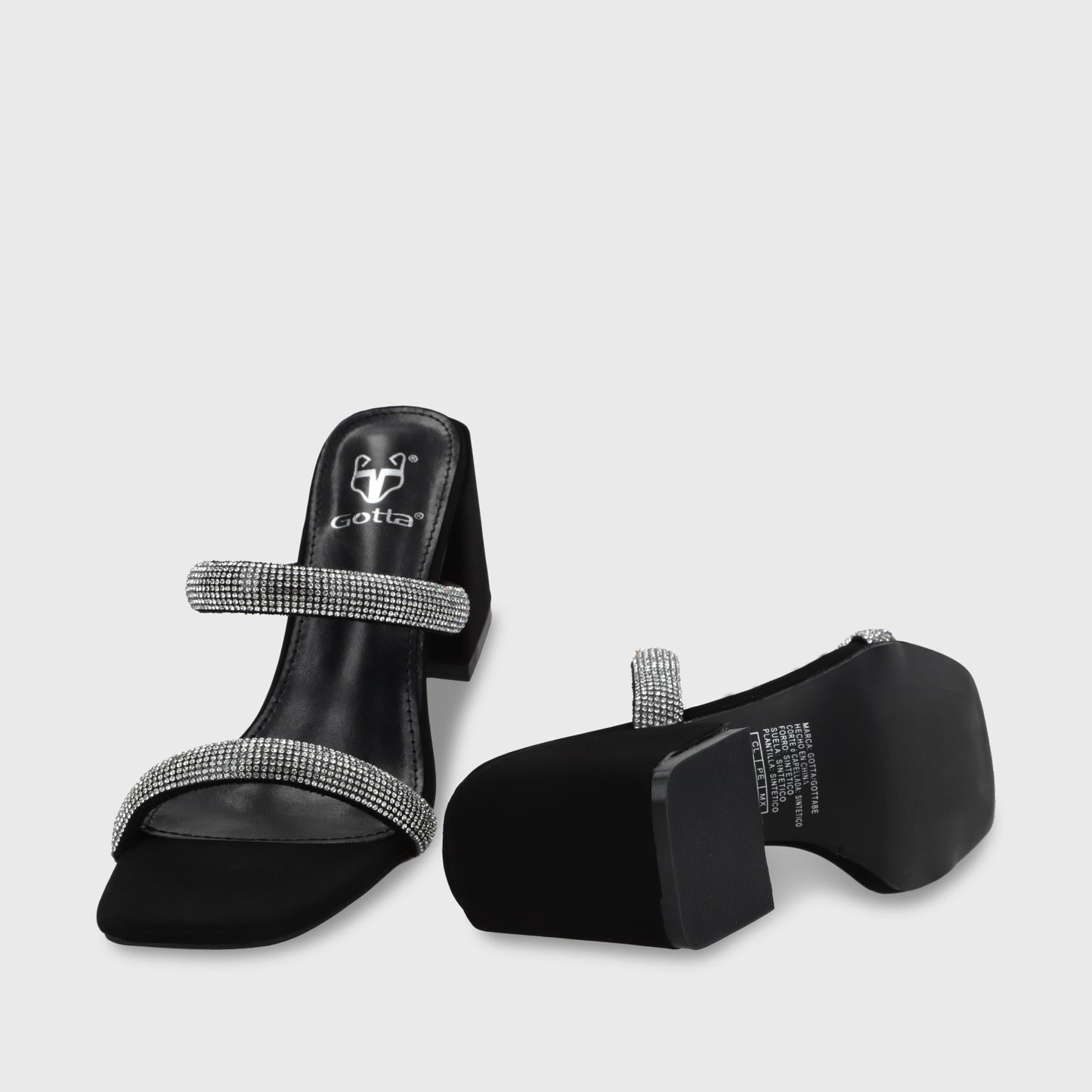 Sandalia Taco Negra Mujer 35133