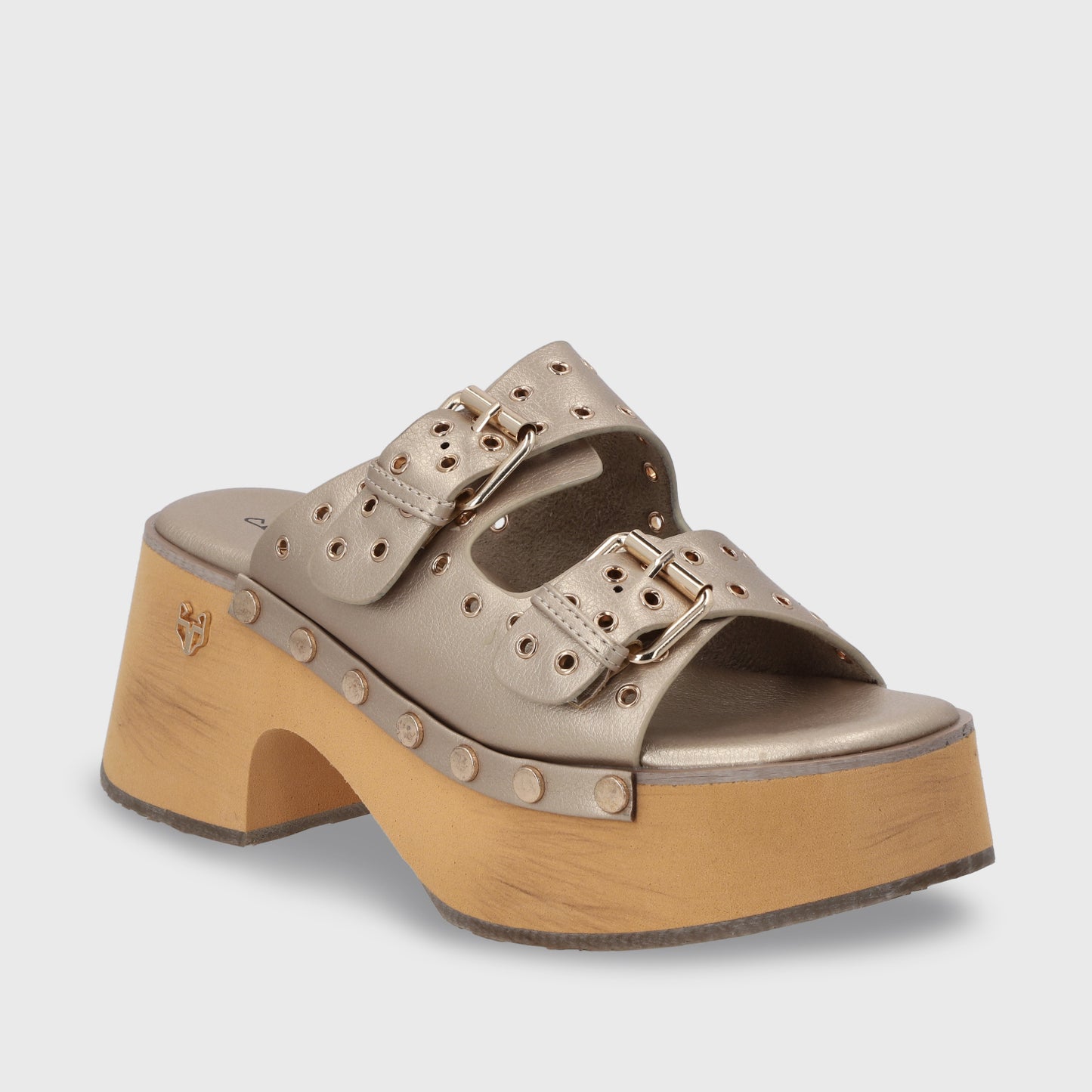 Sandalia Plataforma Oro Mujer 35266