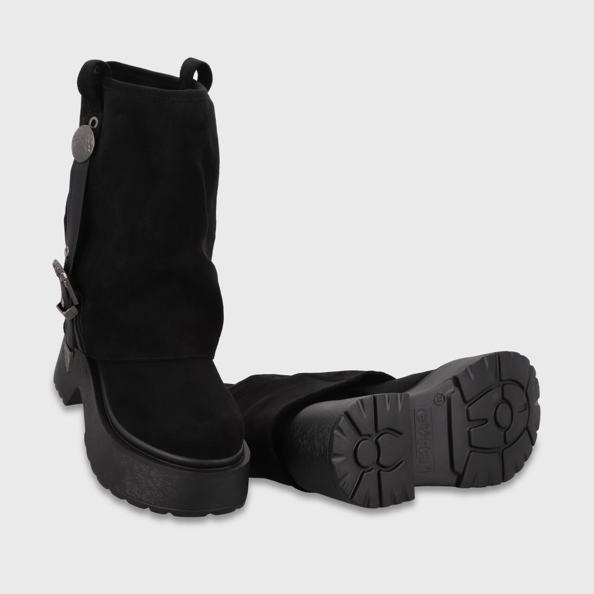 Bota Plataforma Negra Mujer 3580701