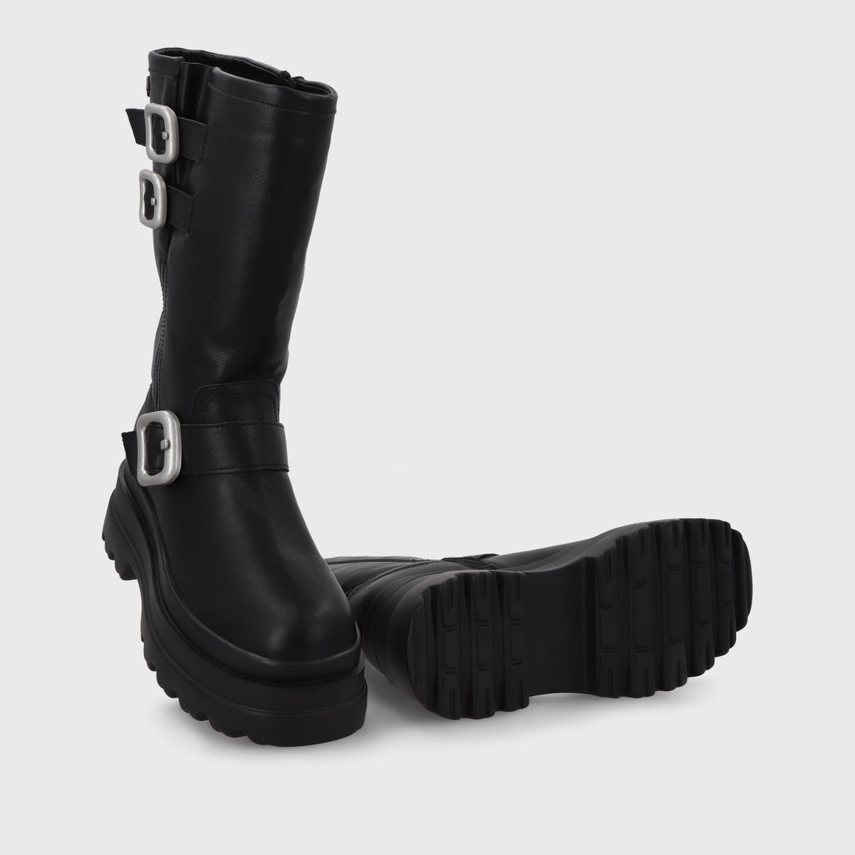 Bota Plataforma Negra Mujer 36037