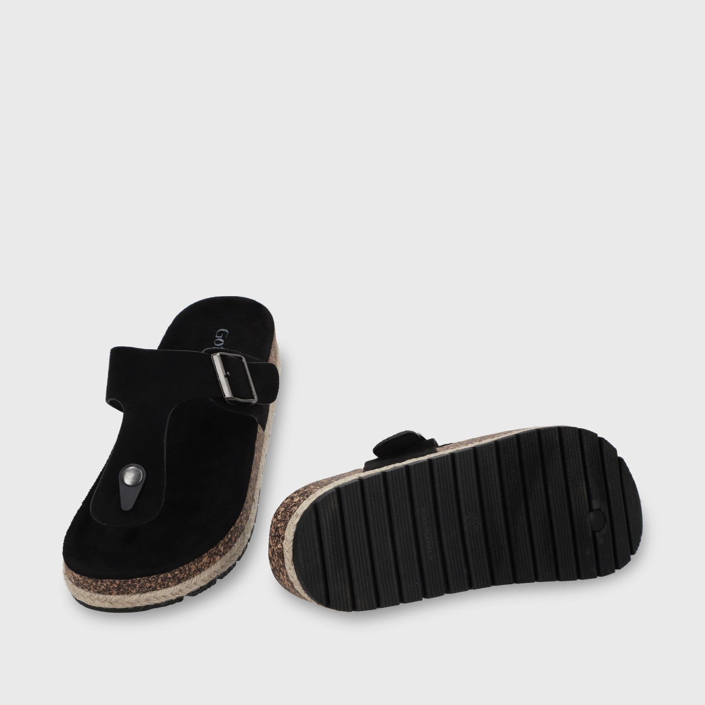 Sandalia Plana Negra Mujer 42011