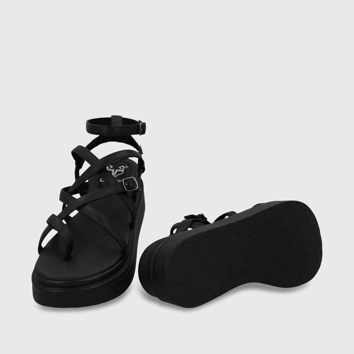 Sandalia Plataforma Negra Mujer 43017