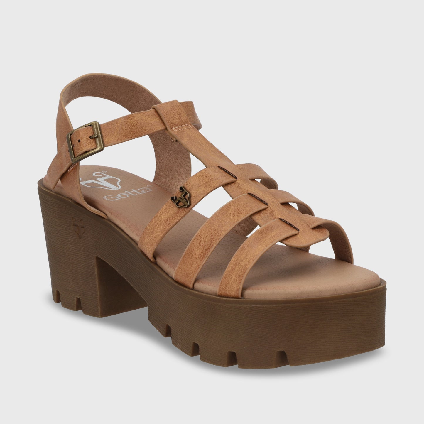 Sandalia Plataforma Camel Mujer 43023