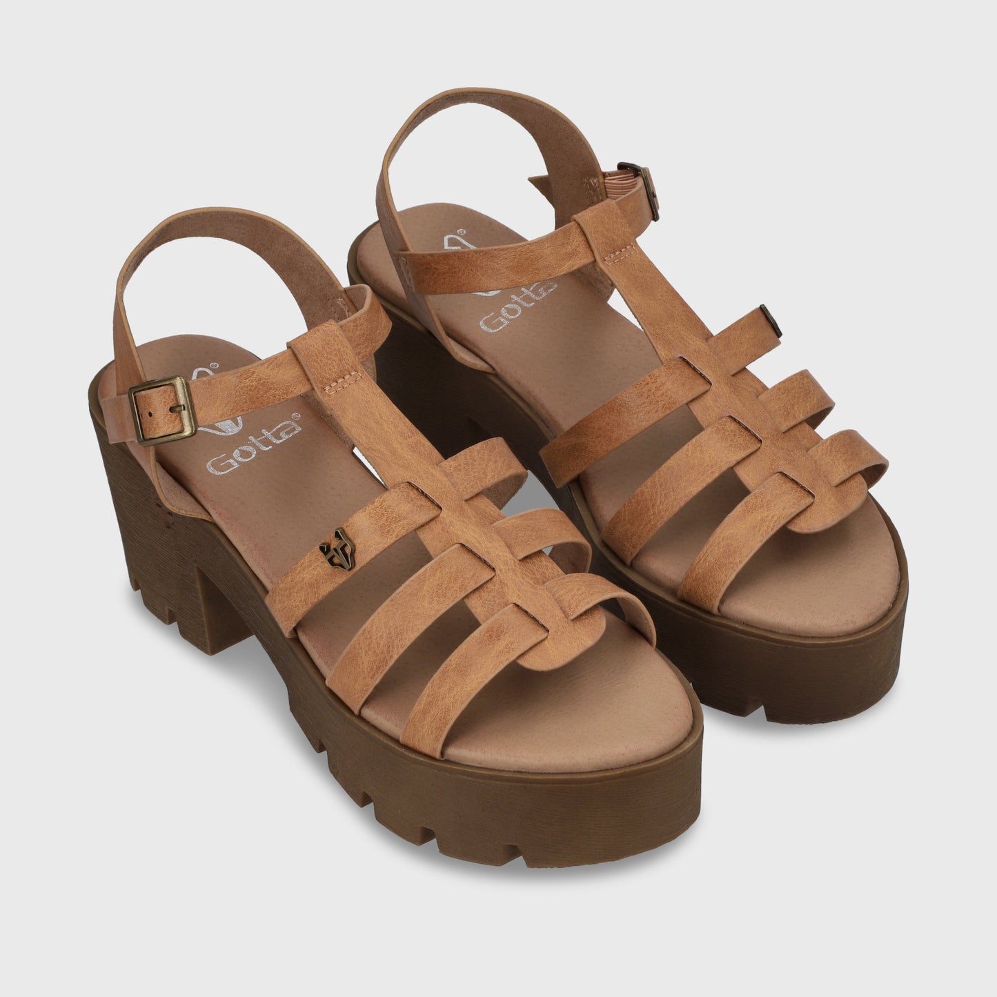 Sandalia Plataforma Camel Mujer 43023