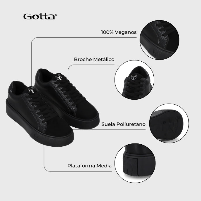 Zapatilla Negra Brillante Mujer 43042