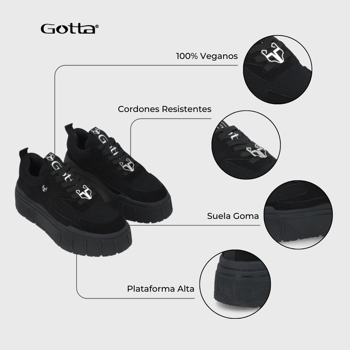 Zapatilla Negra Mujer 43052