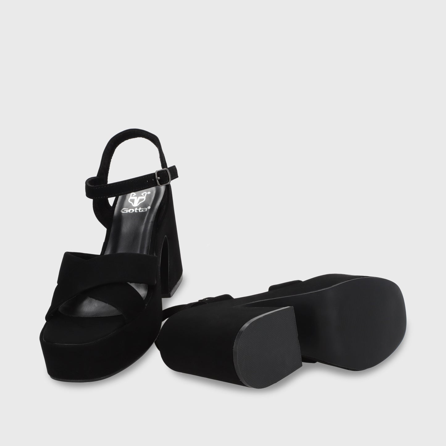 Sandalia Negra Mujer 45701