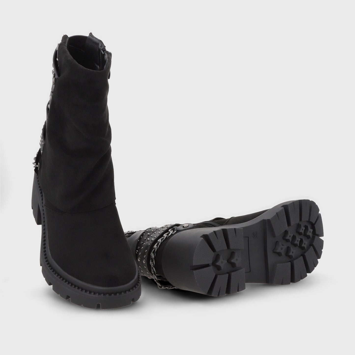 Botin Taco Negro Mujer 45746