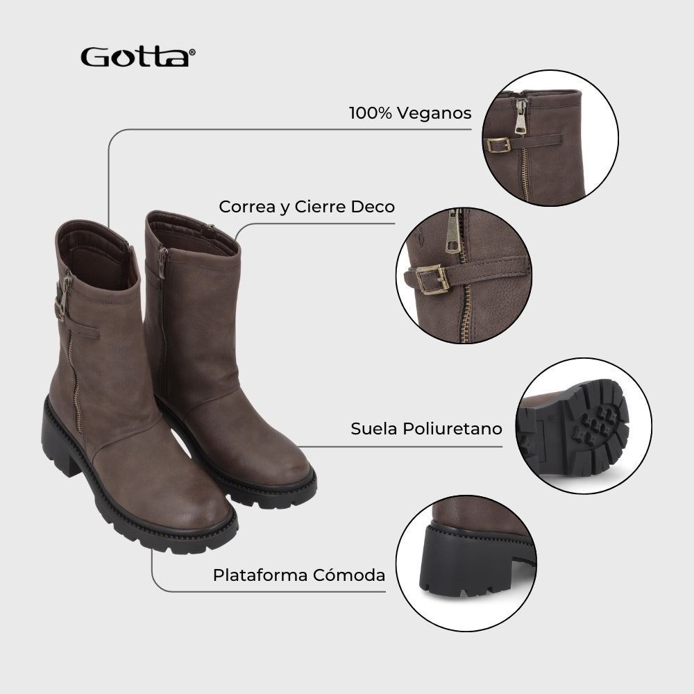 Botin Taco Café Mujer 45747