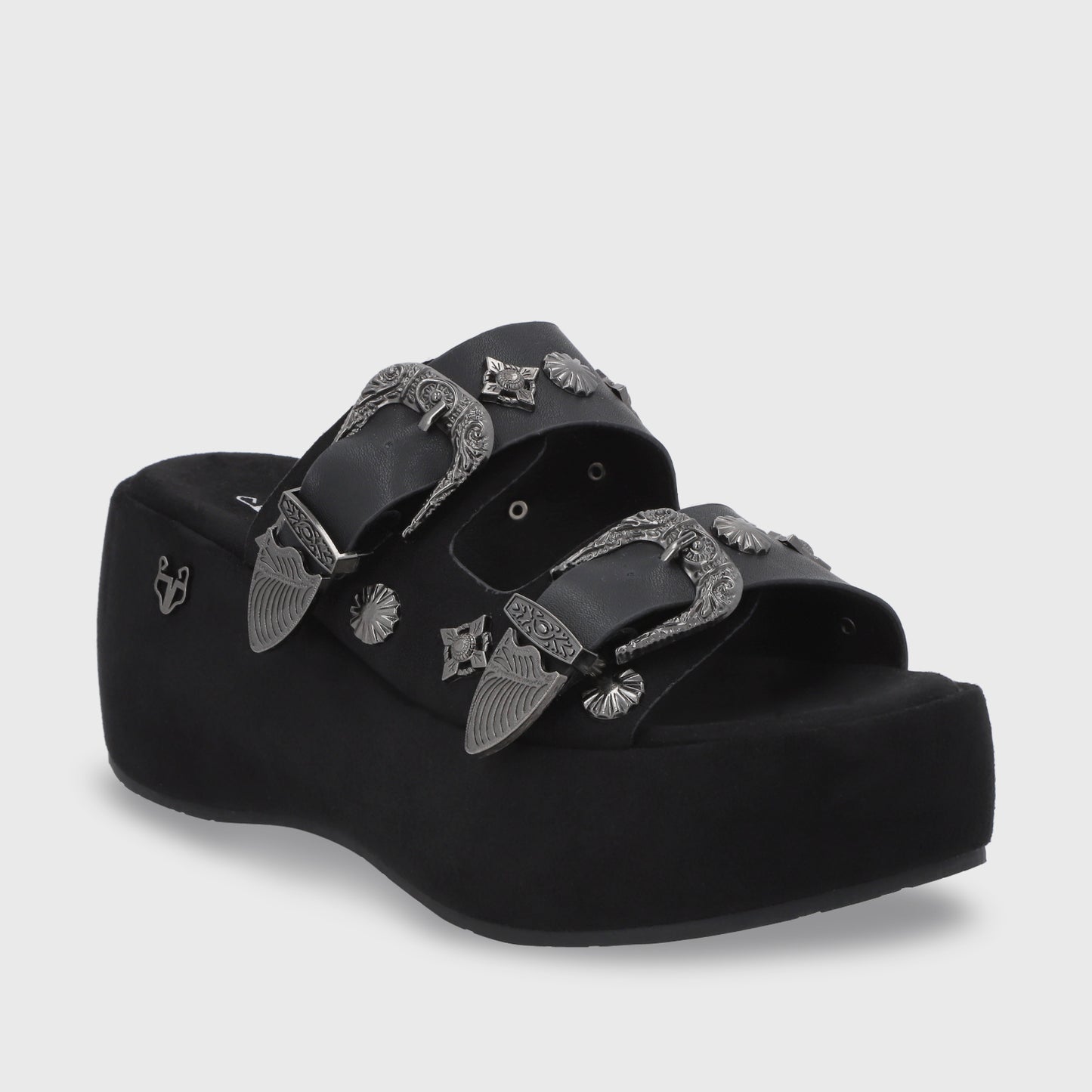 Sandalia Plataforma Negra Mujer 45825