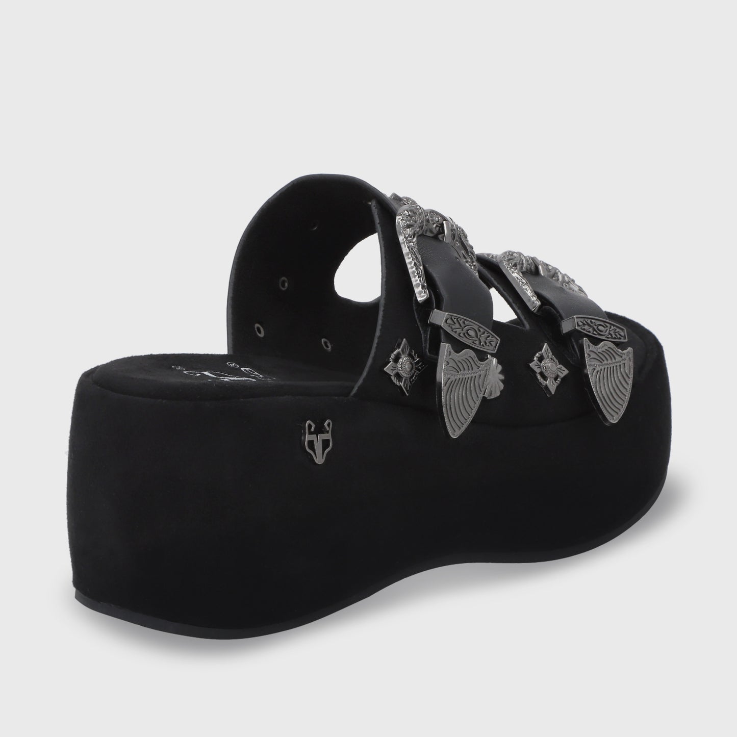 Sandalia Plataforma Negra Mujer 45825