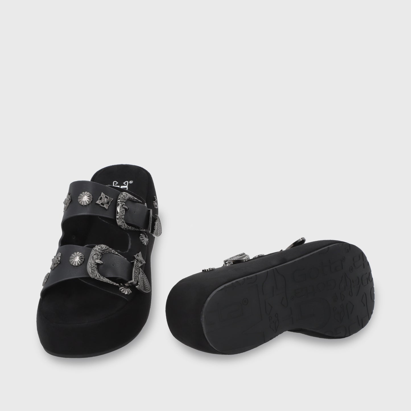 Sandalia Plataforma Negra Mujer 45825