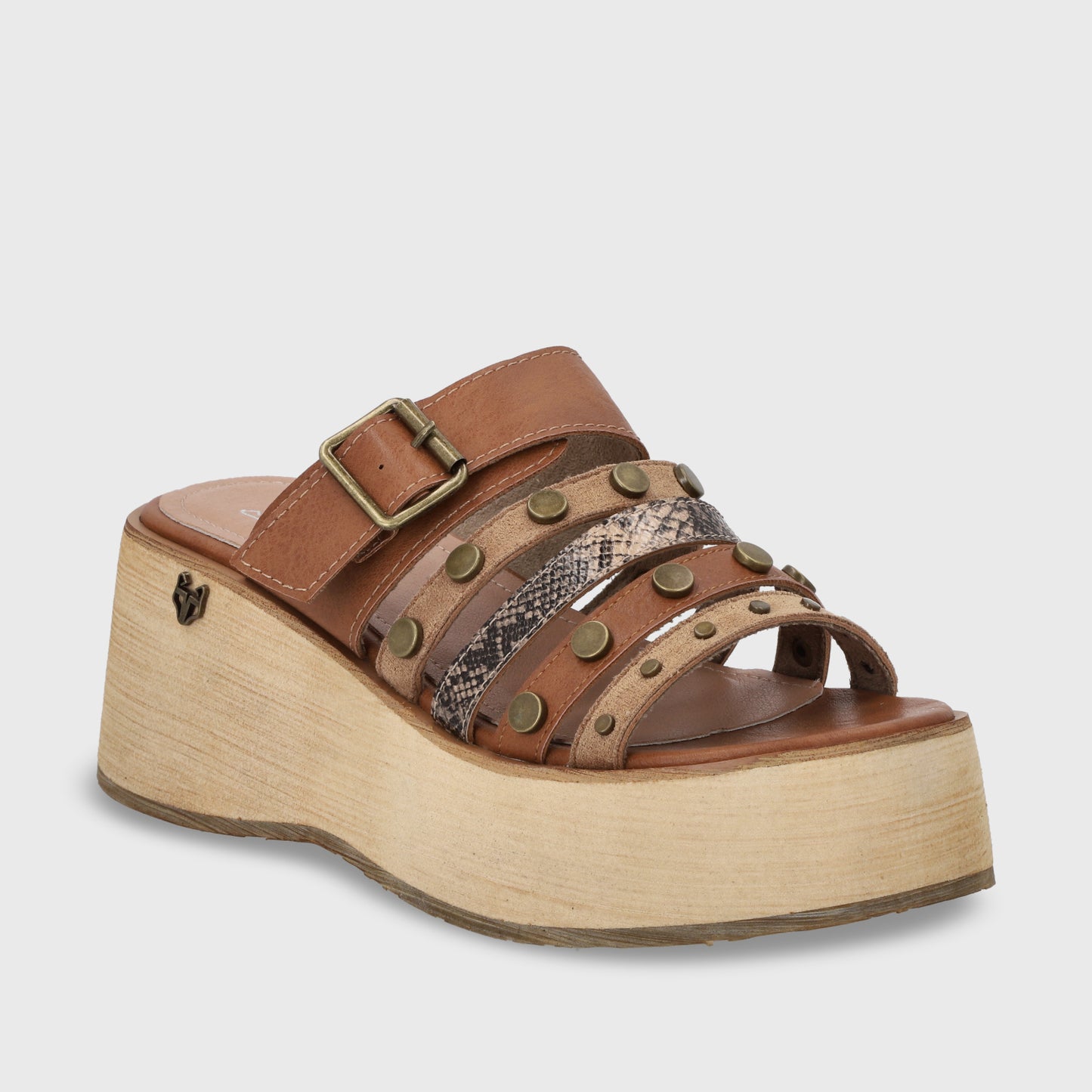 Sandalia Plataforma Beige Mujer 45841