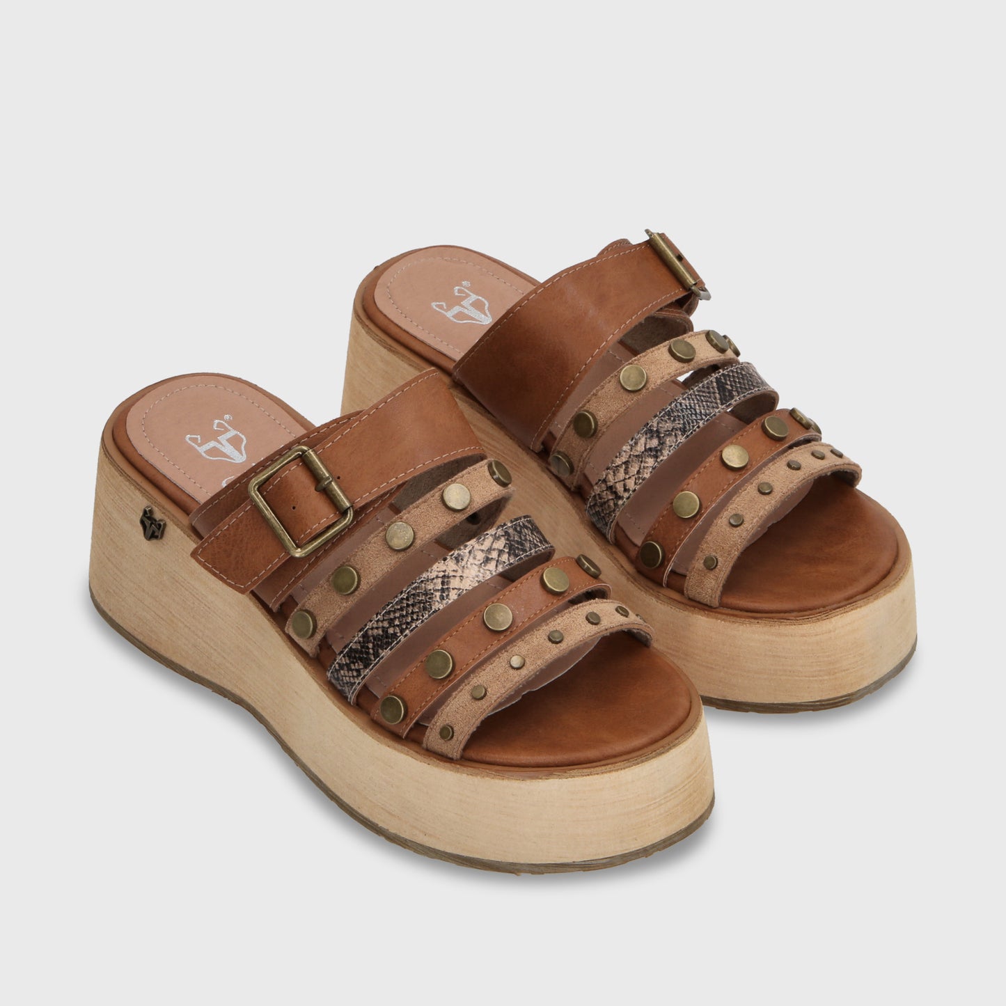 Sandalia Plataforma Beige Mujer 45841