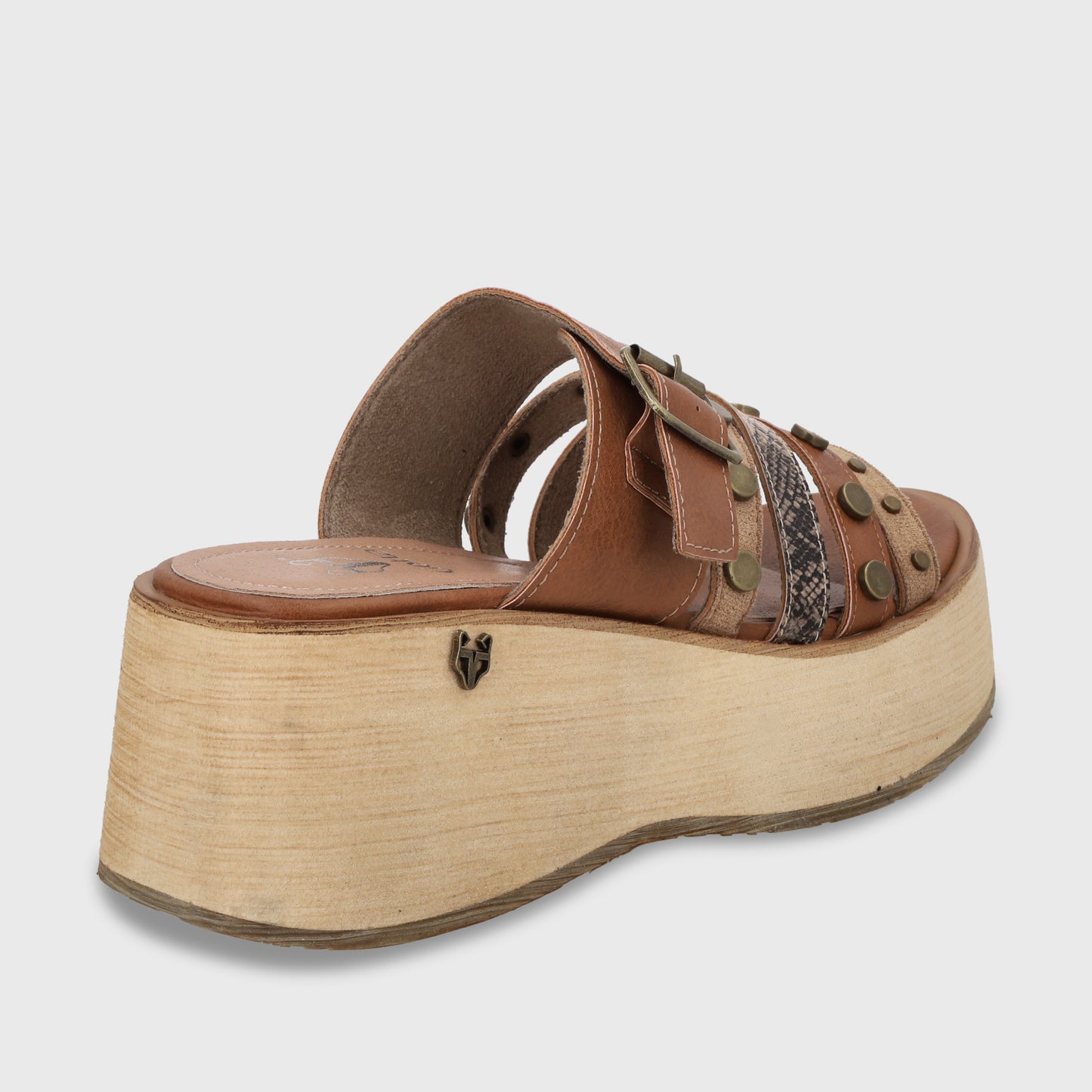 Sandalia Plataforma Beige Mujer 45841