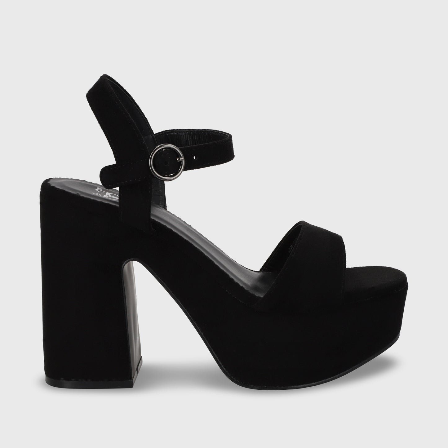 Sandalia Taco Negra Mujer 45910