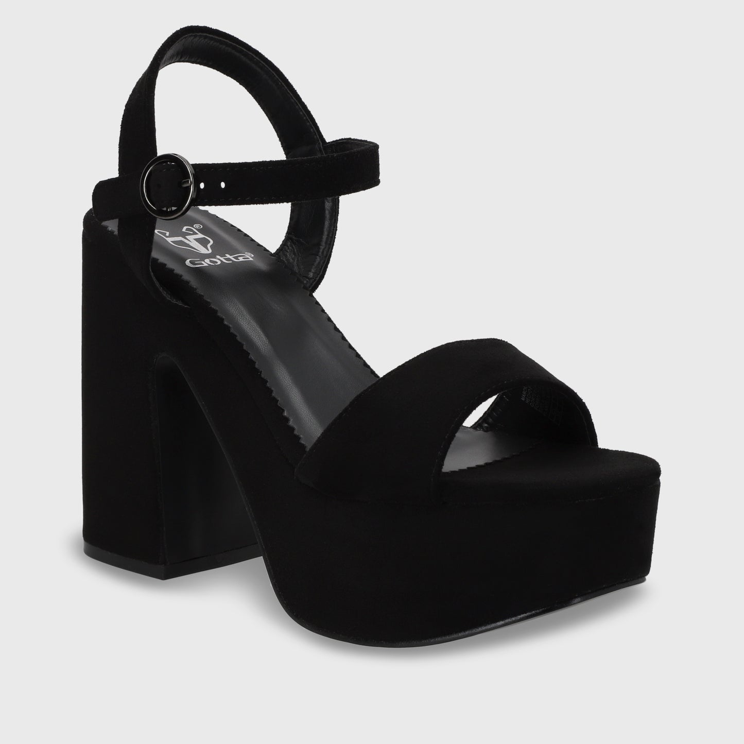 Sandalia Taco Negra Mujer 45910