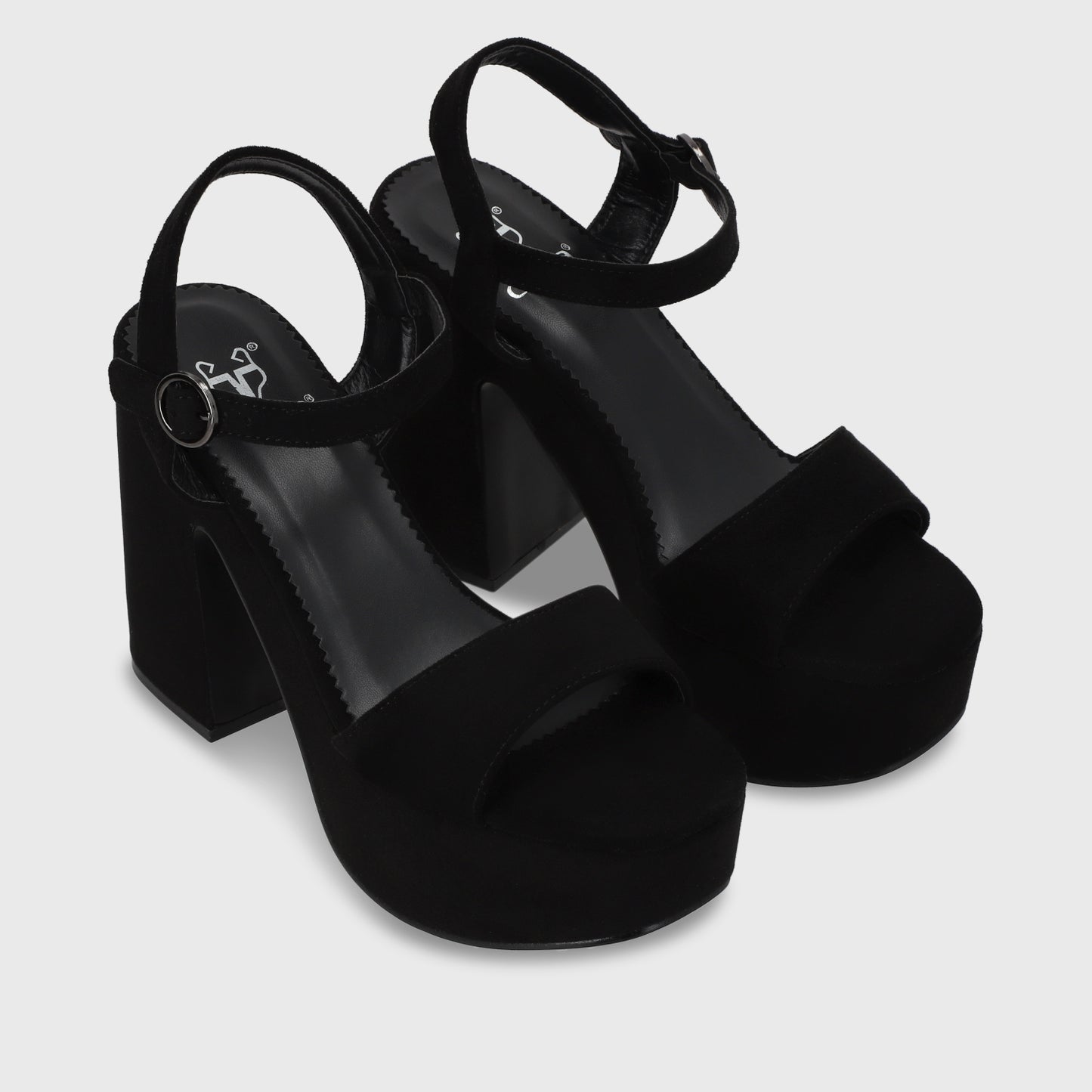 Sandalia Taco Negra Mujer 45910