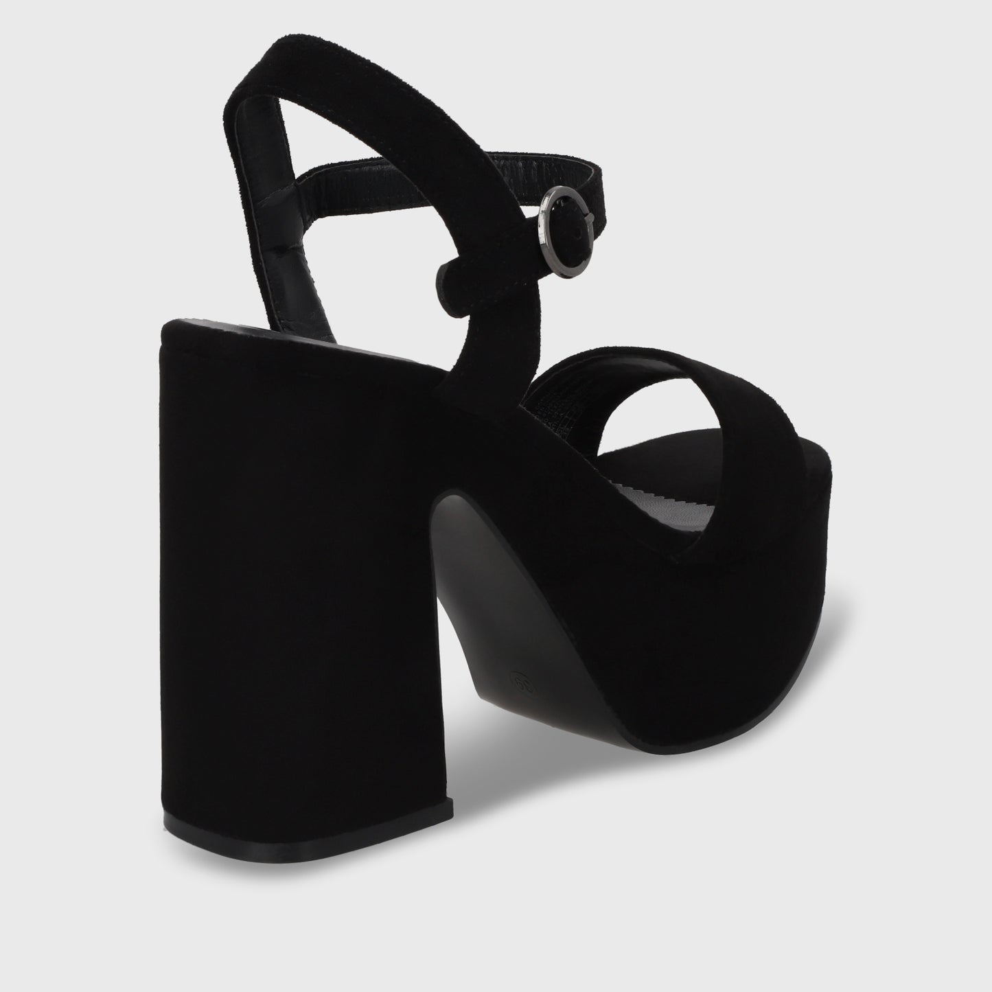 Sandalia Taco Negra Mujer 45910
