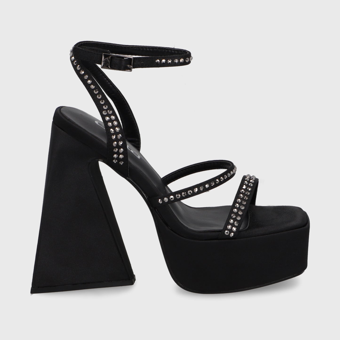 Sandalia Taco Negra Mujer 45931
