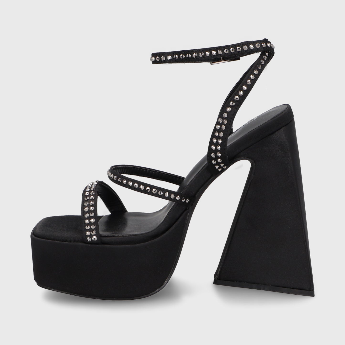 Sandalia Taco Negra Mujer 45931