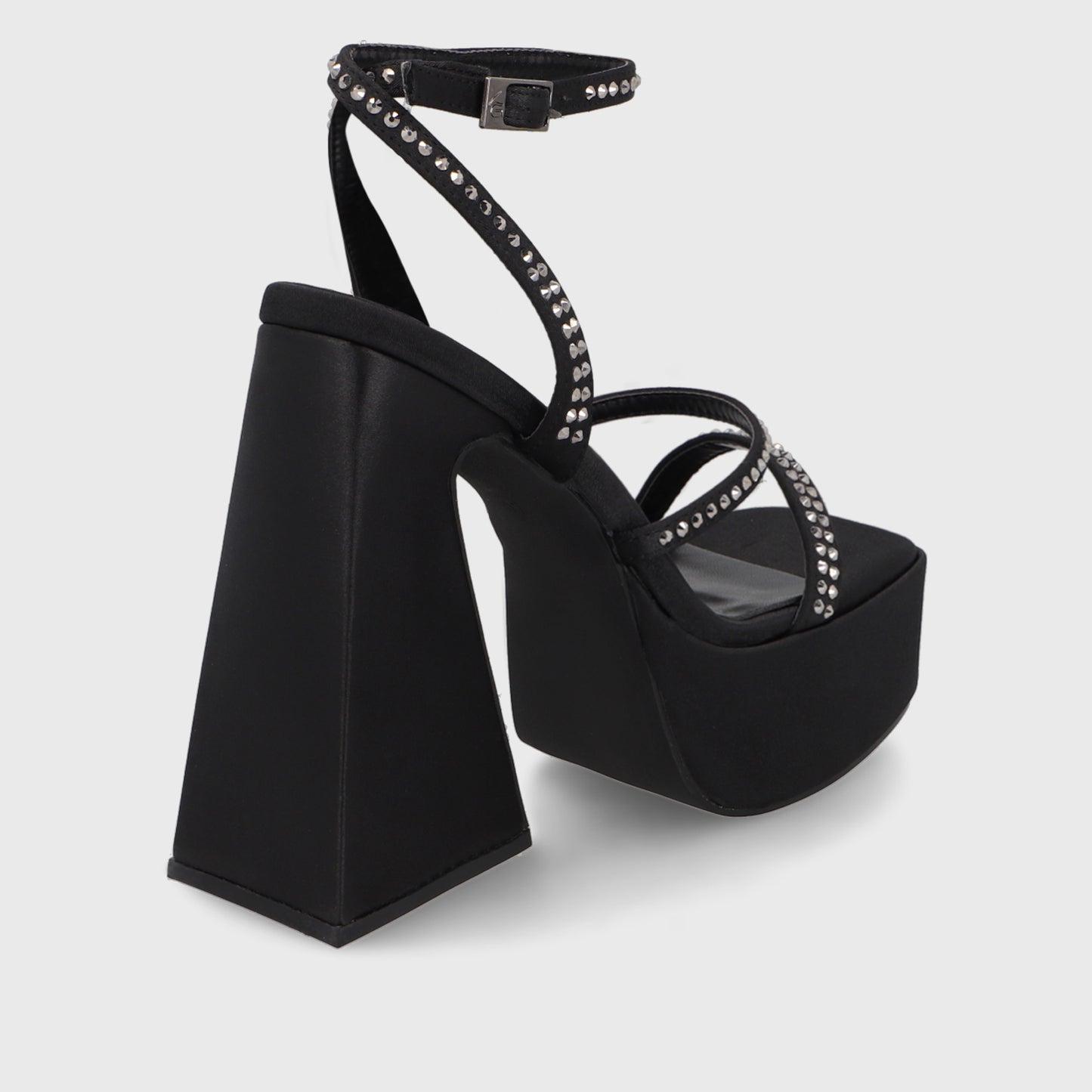 Sandalia Taco Negra Mujer 45931