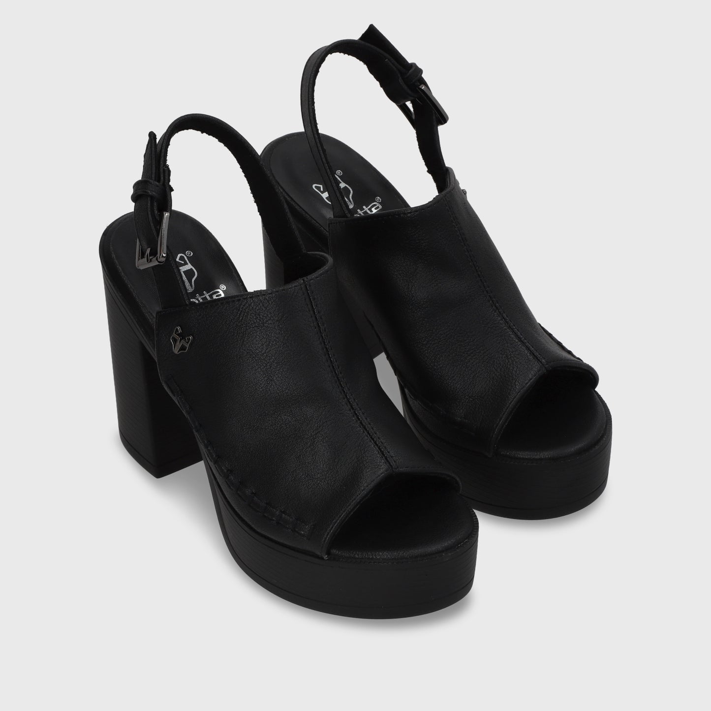 Sandalia Negra Mujer 45962