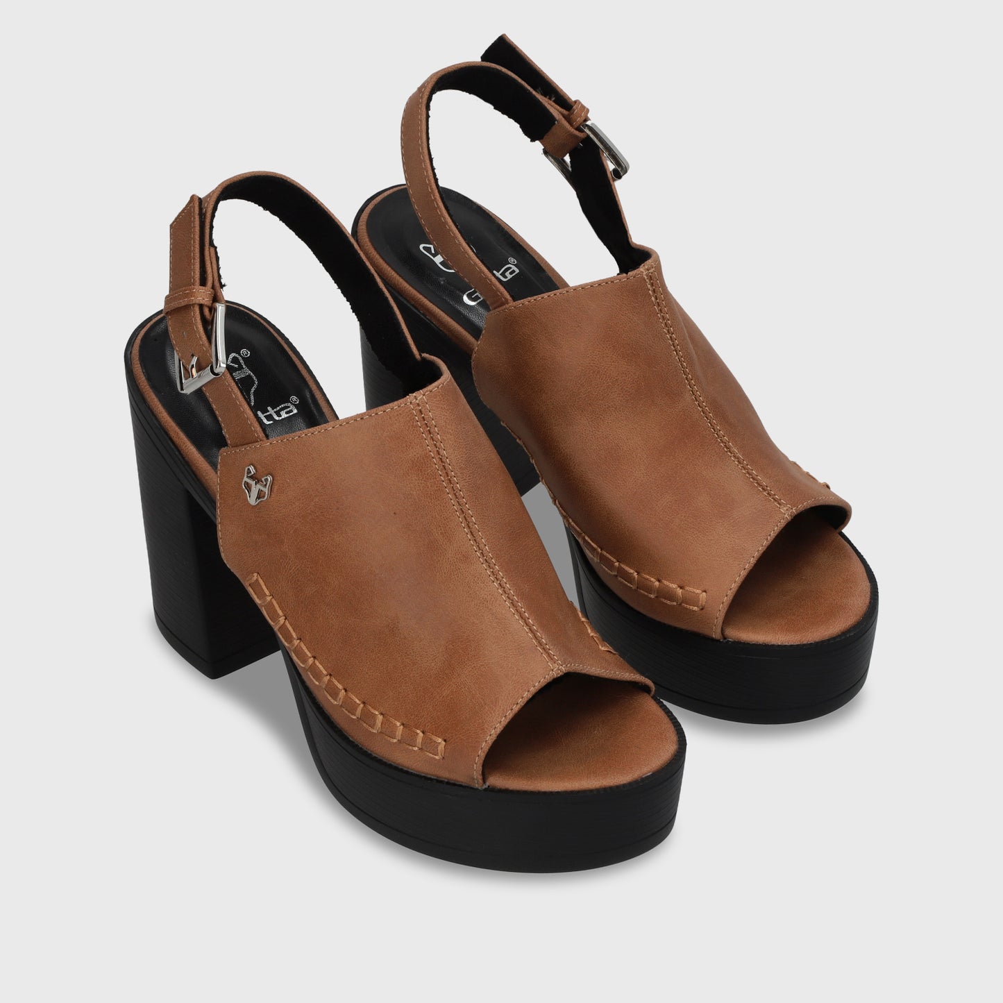 Sandalia Plataforma Camel Mujer 45962
