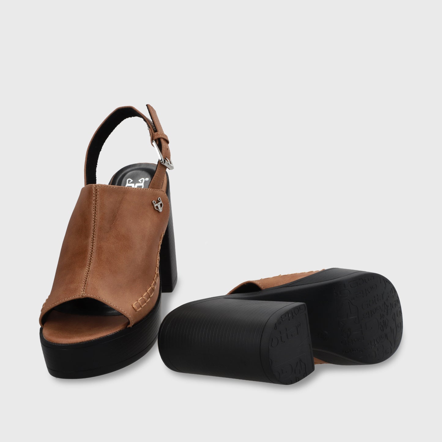 Sandalia Plataforma Camel Mujer 45962
